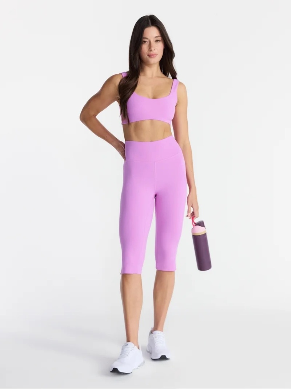 Avia Women's SoftSculpt 16.5" Inseam Side Slit Capri Leggings NWT fleur